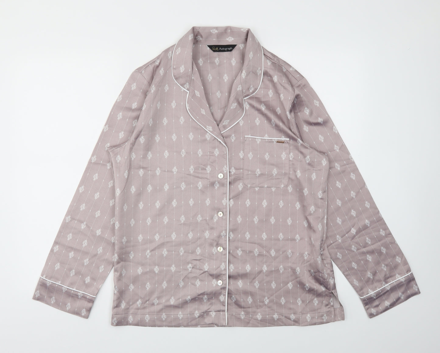 M&S Womens Pink Floral  Top Pyjama Top Size 12