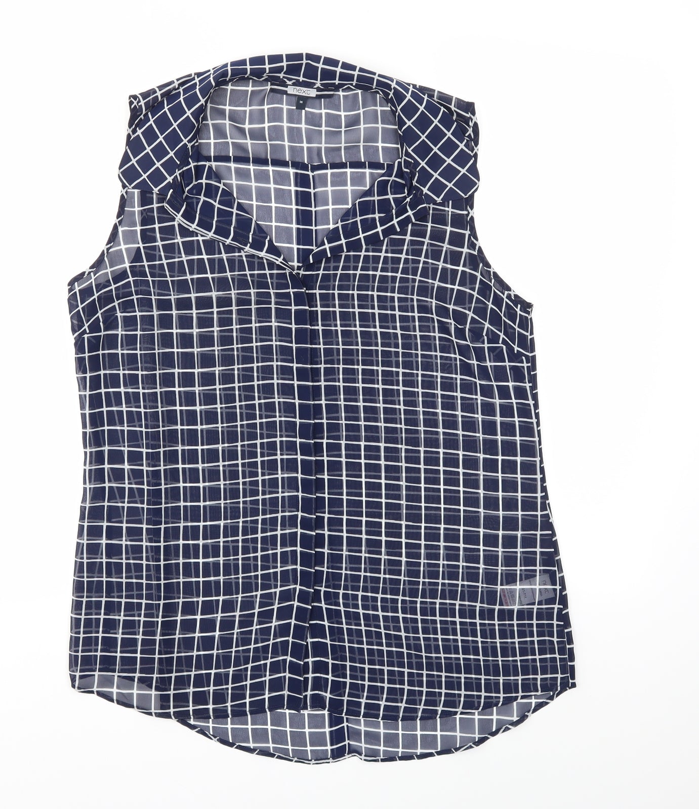 NEXT Womens Blue Check  Basic Blouse Size 14