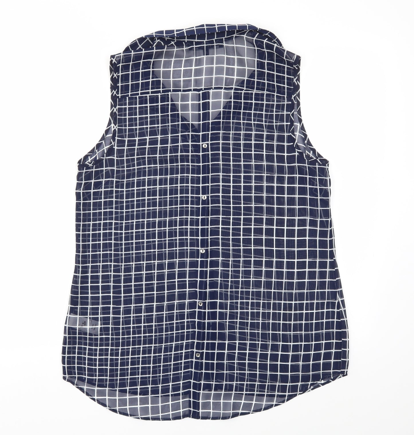 NEXT Womens Blue Check  Basic Blouse Size 14