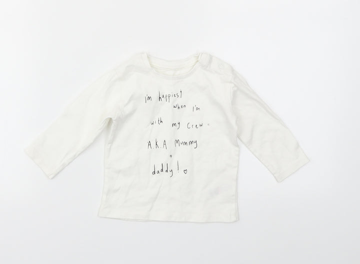George Baby White Basic T-Shirt Size 3-6 Months