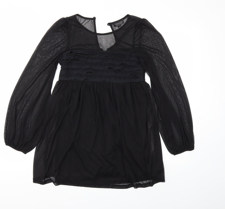 Topshop Womens Black Basic T-Shirt Size 8