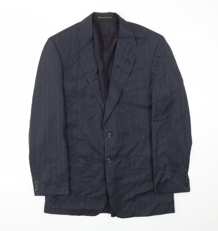 M&S Mens Blue Jacket Blazer Size 38