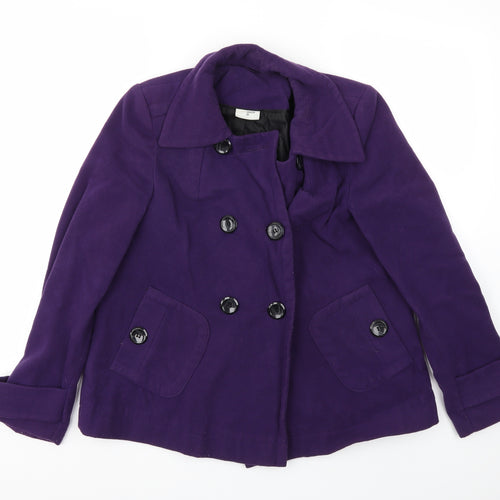 Ethel Austin Womens Purple   Jacket Coat Size 10