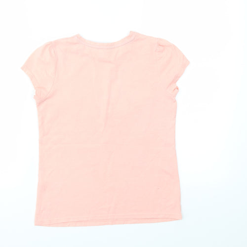 George Girls Pink Animal Print  Basic T-Shirt Size 9-10 Years