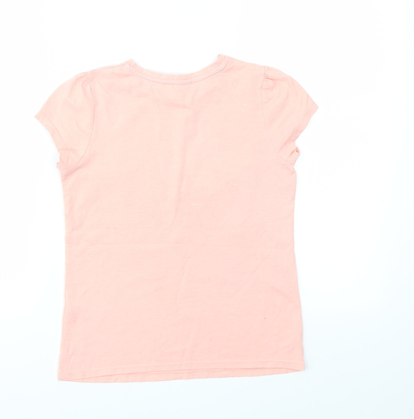 George Girls Pink Animal Print  Basic T-Shirt Size 9-10 Years