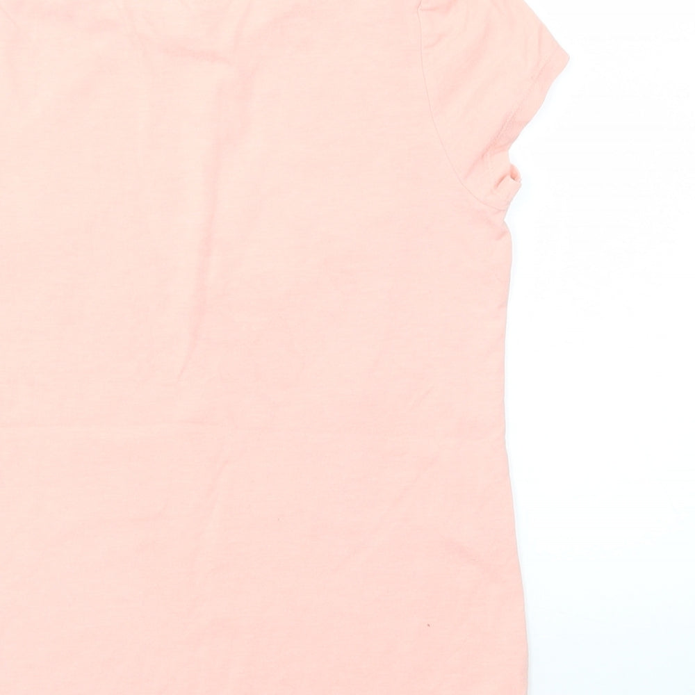 George Girls Pink Animal Print  Basic T-Shirt Size 9-10 Years