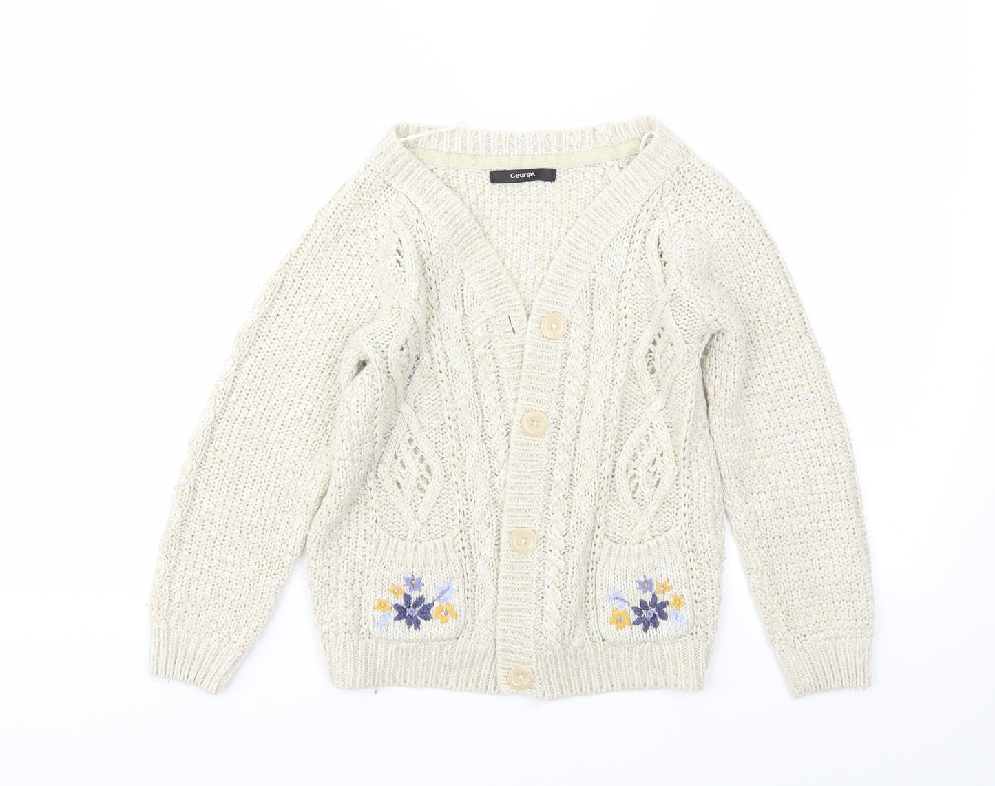 George Girls Beige   Cardigan Jumper Size 7-8 Years