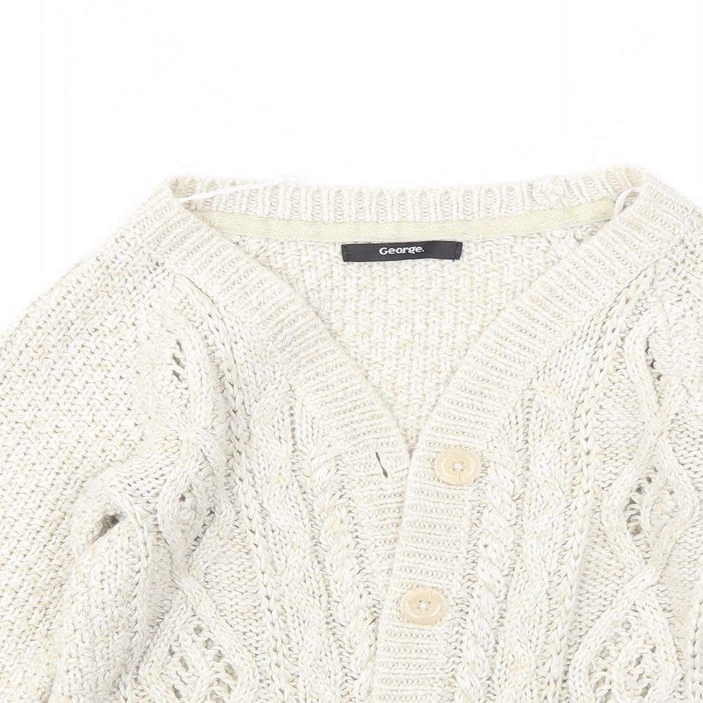 George Girls Beige   Cardigan Jumper Size 7-8 Years