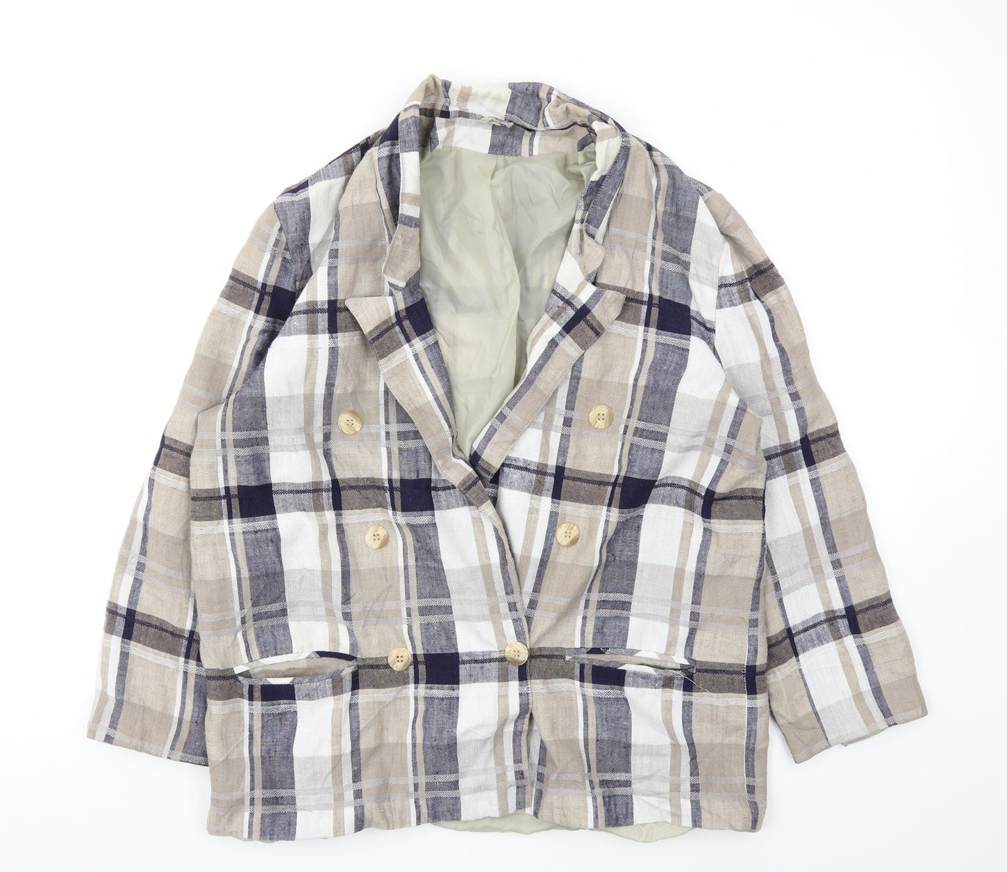 Preworn Womens Multicoloured Check  Jacket Blazer Size 16