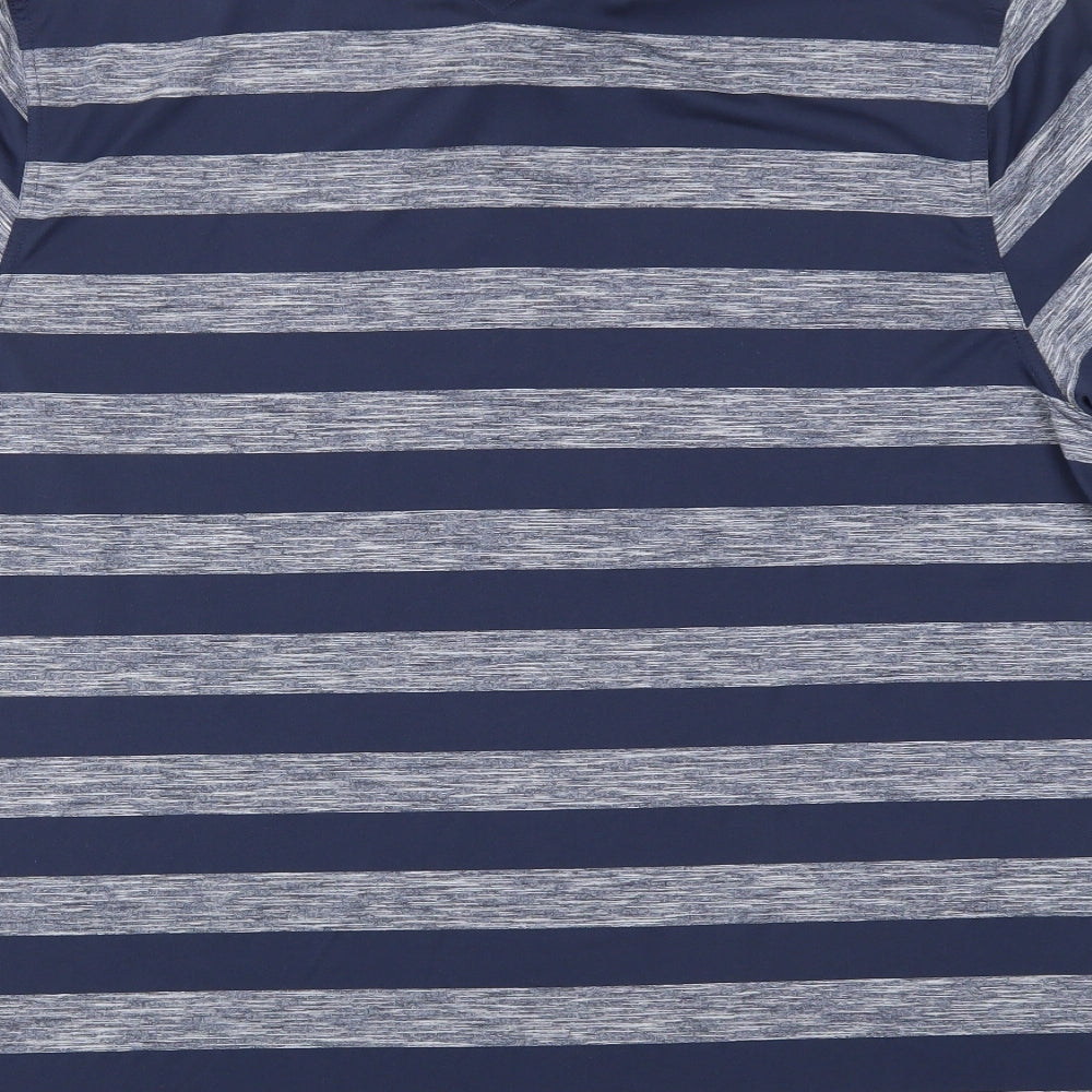 Matalan Mens Blue Striped   T-Shirt Size XL