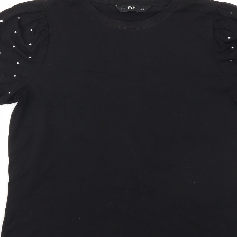 F&F Womens Black   Basic T-Shirt Size 10