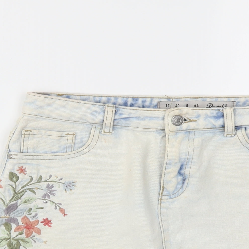 DENIM&CO Womens Multicoloured Floral  A-Line Skirt Size 12
