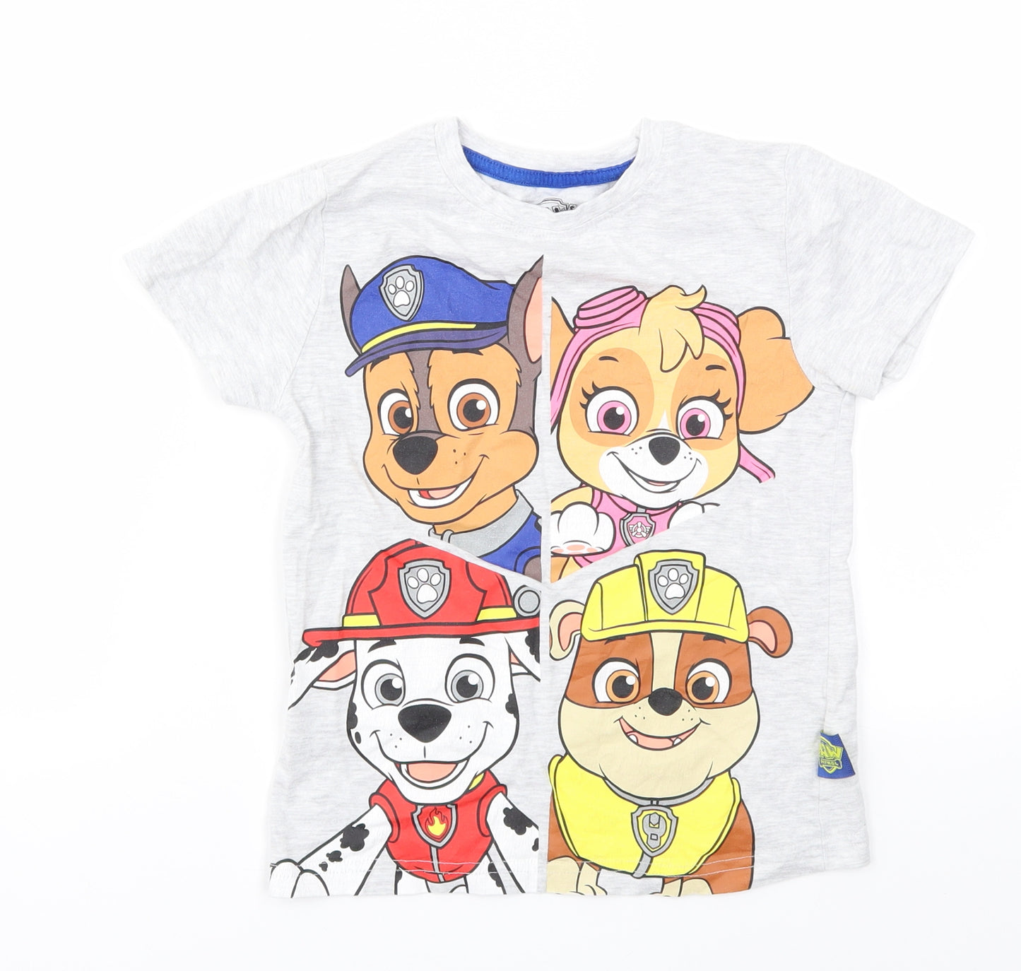 Paw patrol Boys Green Animal Print  Basic T-Shirt Size 5-6 Years