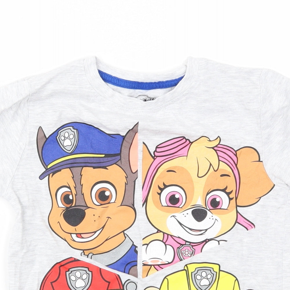 Paw patrol Boys Green Animal Print  Basic T-Shirt Size 5-6 Years