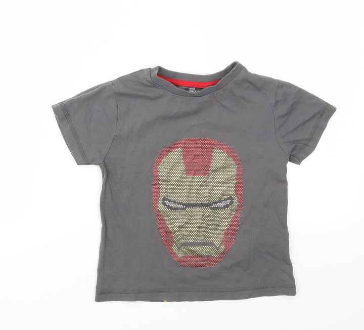 AVENGERS Boys Grey   Basic T-Shirt Size 5 Years