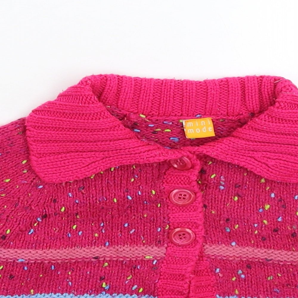 MINIMODE Girls Pink  Knit Jacket Coatigan Size 9-12 Months