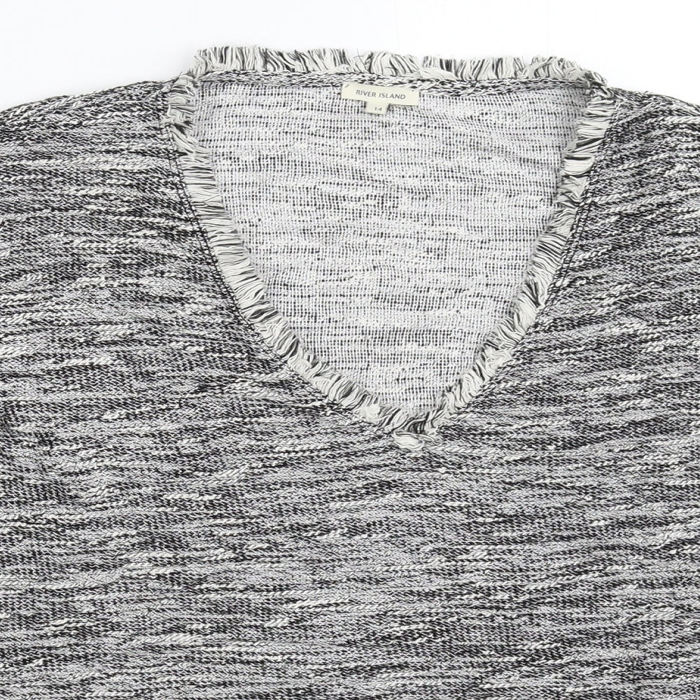 River Island Womens Grey  Knit Pullover Jumper Size 14