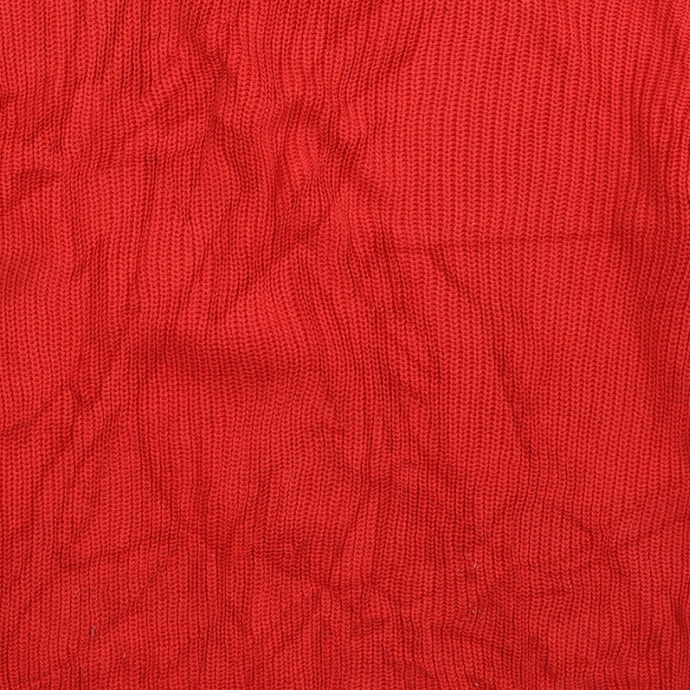 Marks and Spencer Womens Red Striped Knit Pullover Jumper Size M  - Oversized