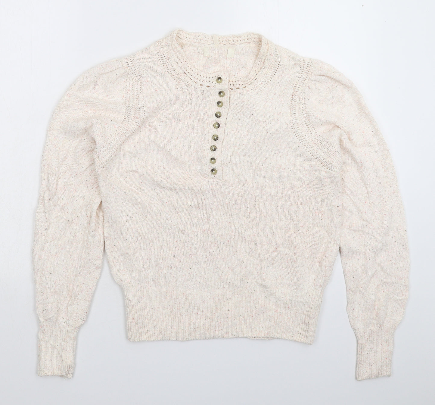 Marks and Spencer Womens White  Knit Pullover Jumper Size 12