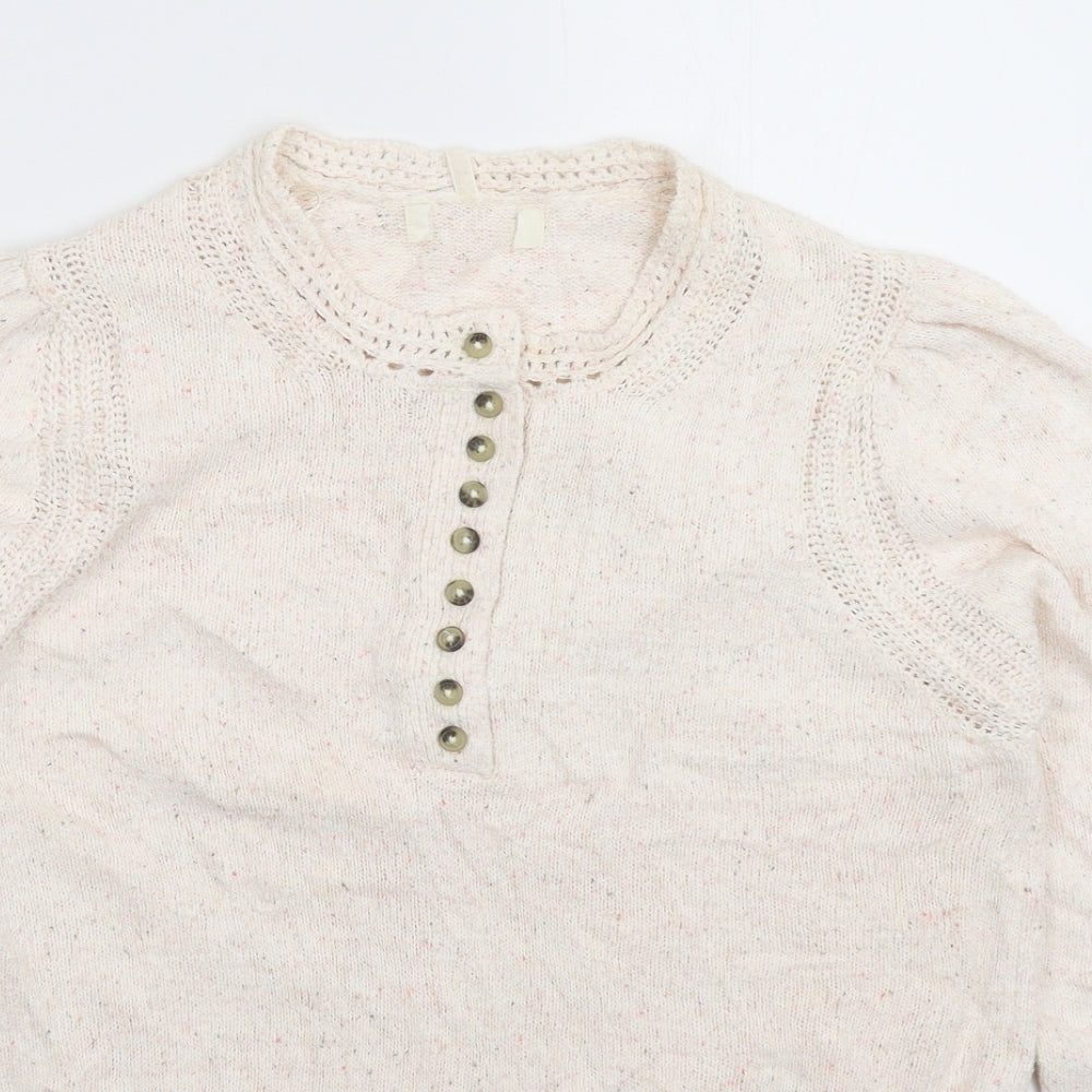 Marks and Spencer Womens White  Knit Pullover Jumper Size 12