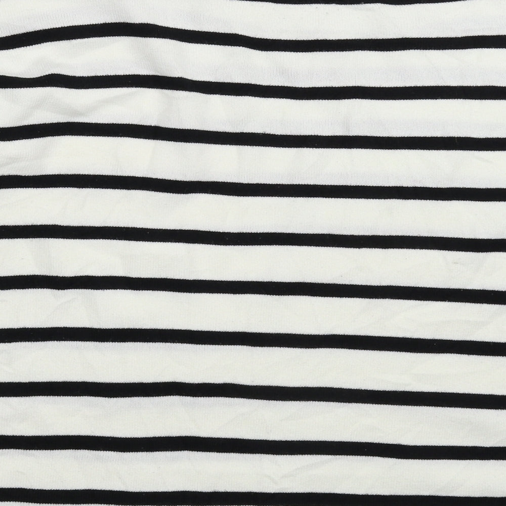 NEXT Womens White Striped Knit Pullover Jumper Size M