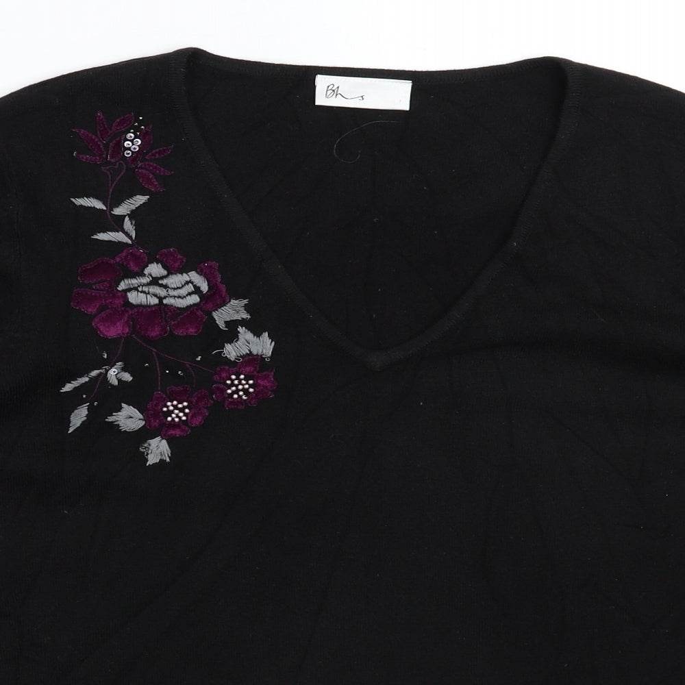 BHS Womens Black  Knit Pullover Jumper Size 18