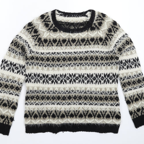 Marks and Spencer Womens Multicoloured Geometric Knit Pullover Jumper Size 10