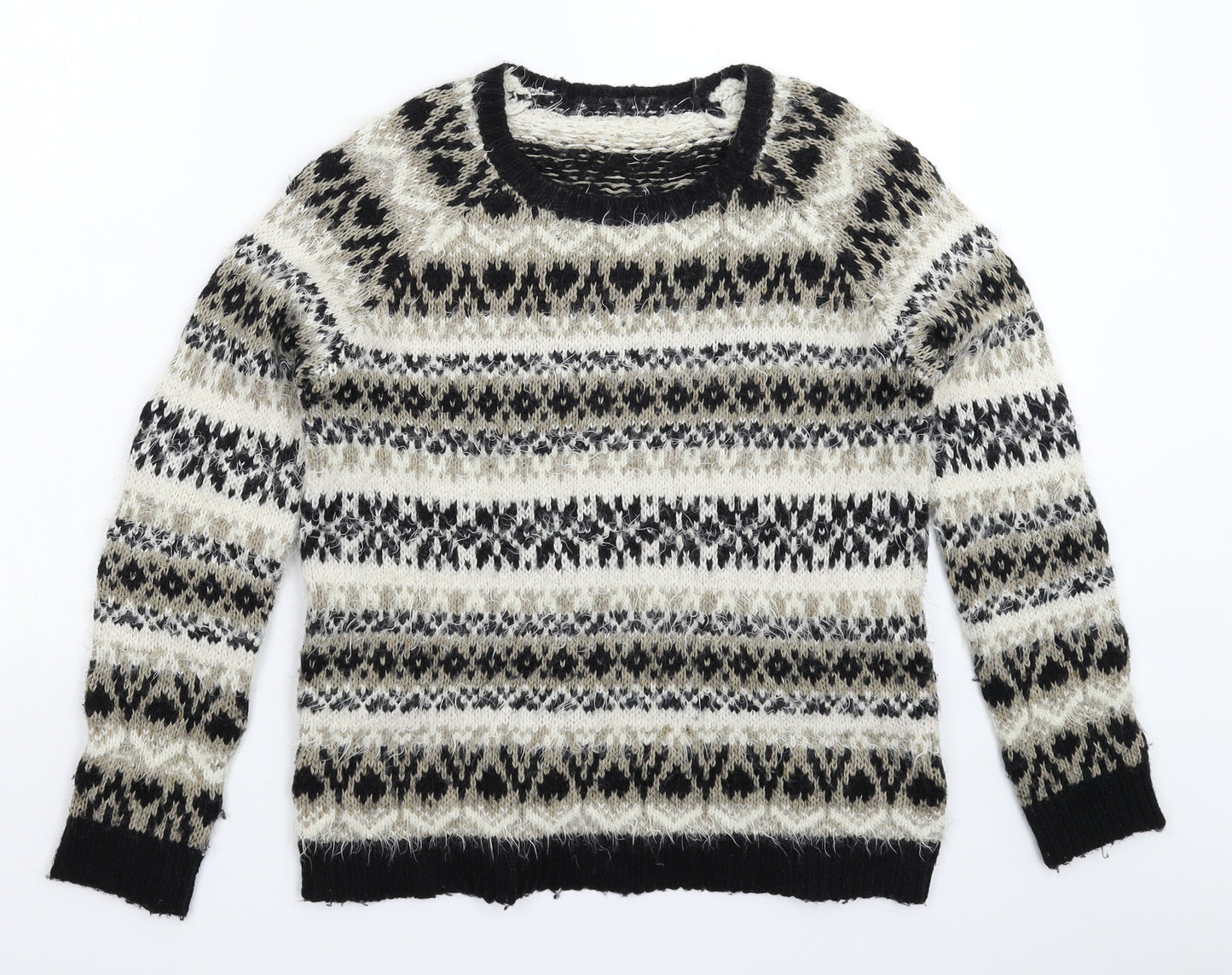 Marks and Spencer Womens Multicoloured Geometric Knit Pullover Jumper Size 10