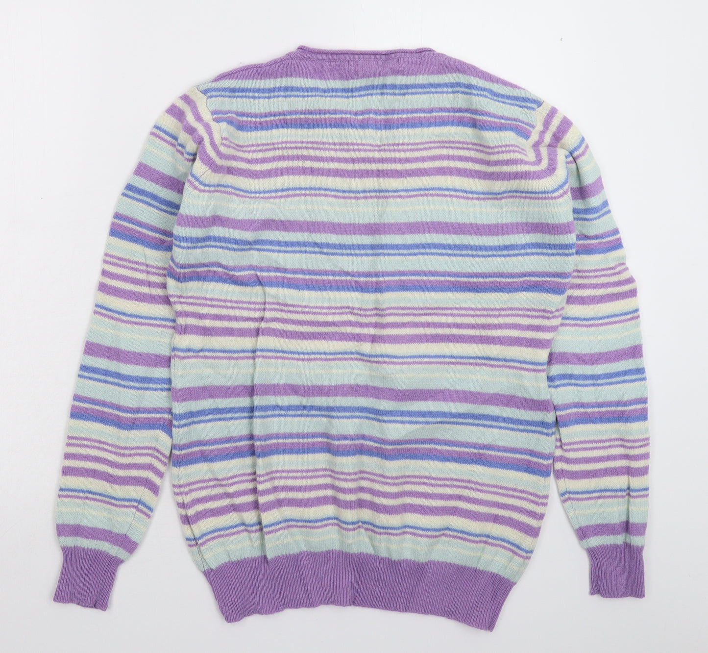 EWM Womens Multicoloured Striped Knit Pullover Jumper Size 16