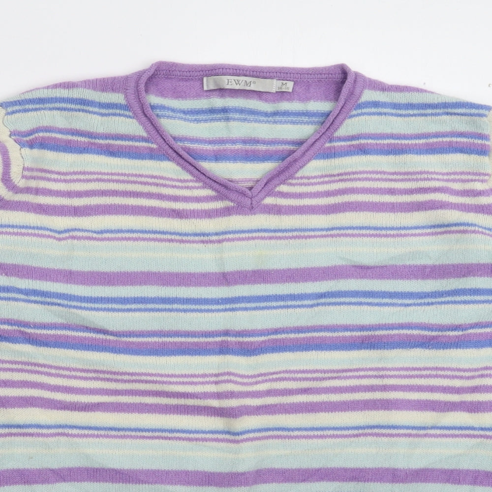 EWM Womens Multicoloured Striped Knit Pullover Jumper Size 16