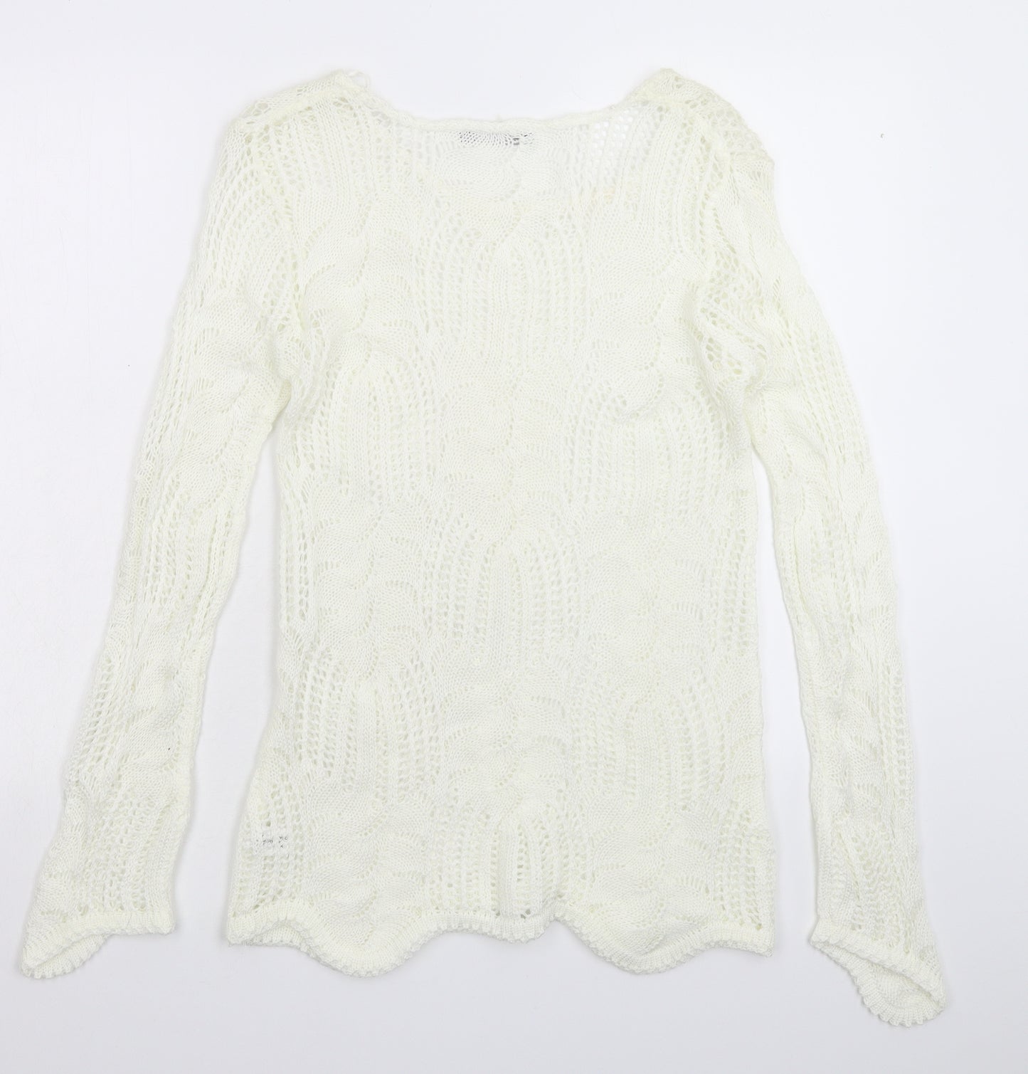 Envy Womens White  Knit Pullover Jumper Size M