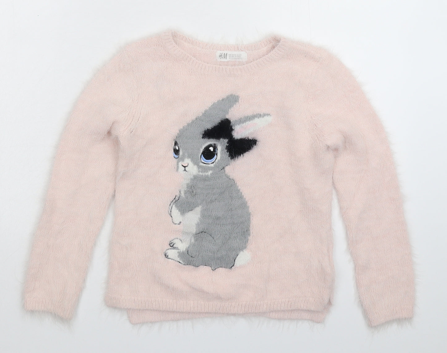 H&M Girls Pink  Knit Pullover Jumper Size 7-8 Years