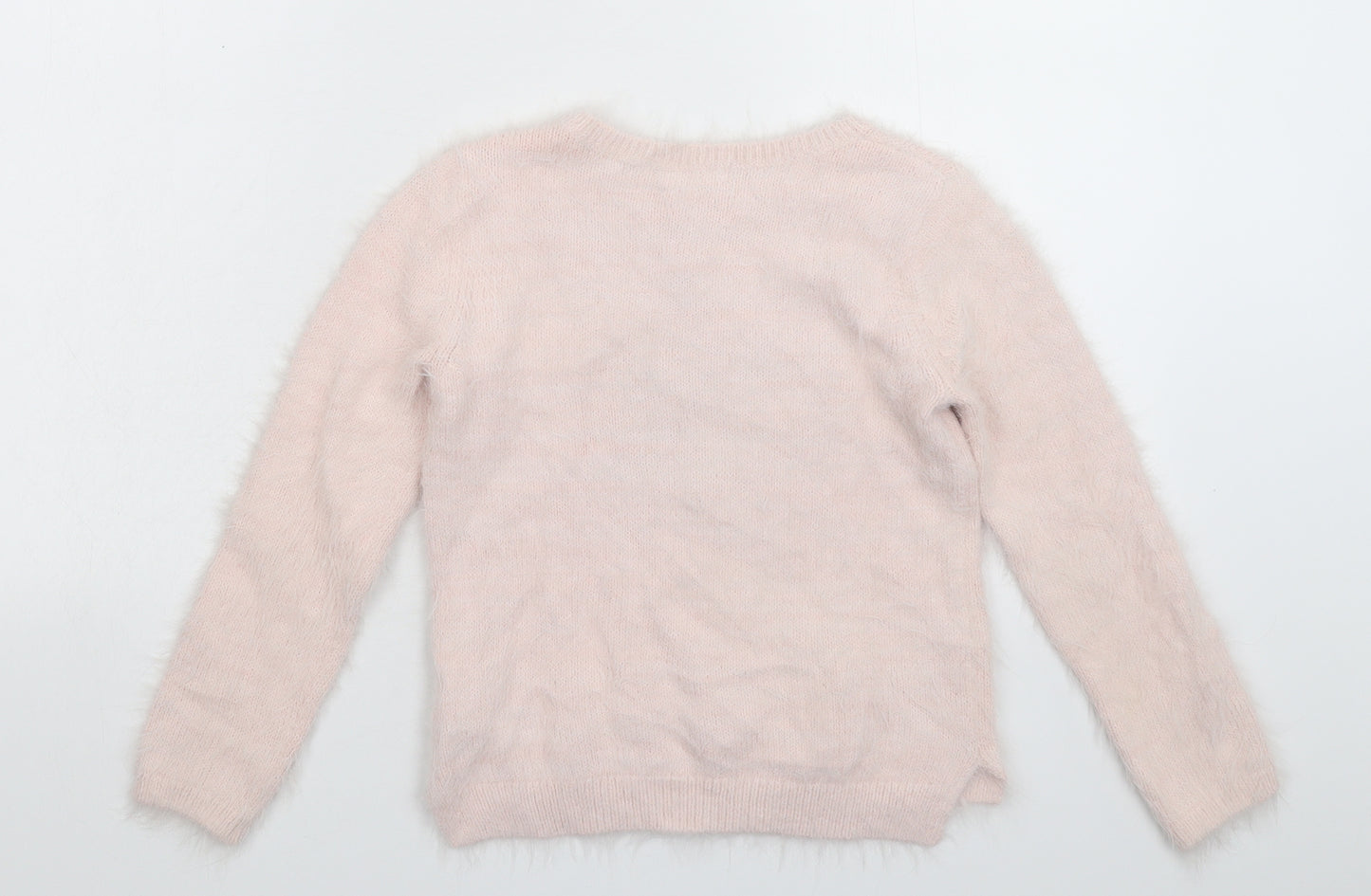 H&M Girls Pink  Knit Pullover Jumper Size 7-8 Years