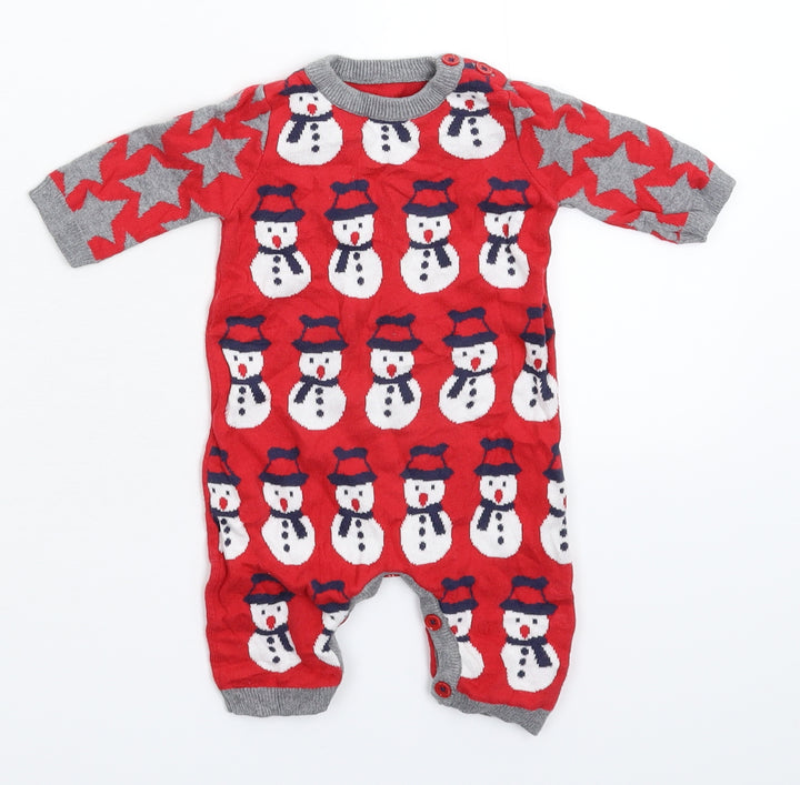 George Baby Multicoloured Knit Babygrow One-Piece Size 0-3 Months
