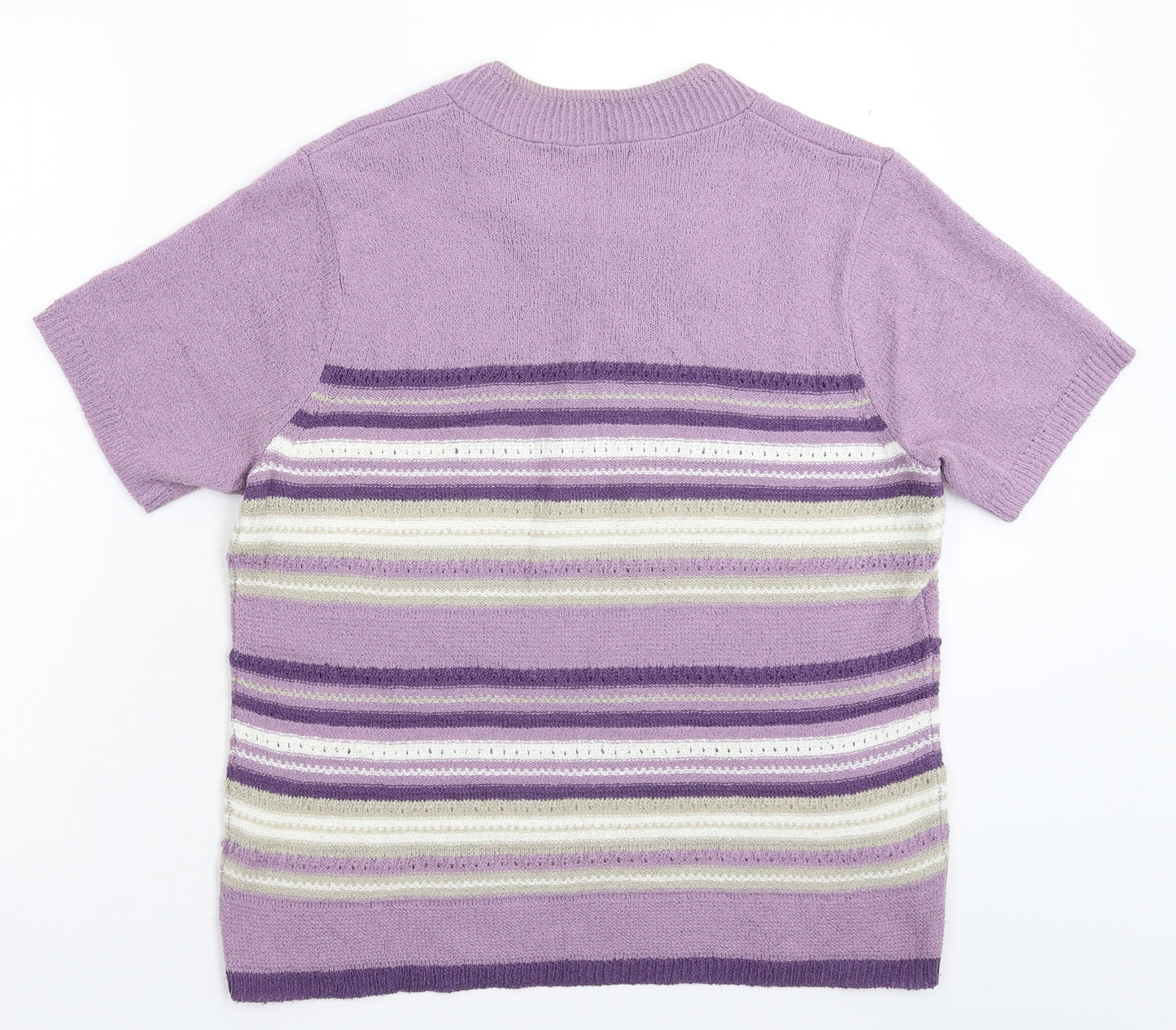 BM Womens Multicoloured Striped Knit Pullover Jumper Size M