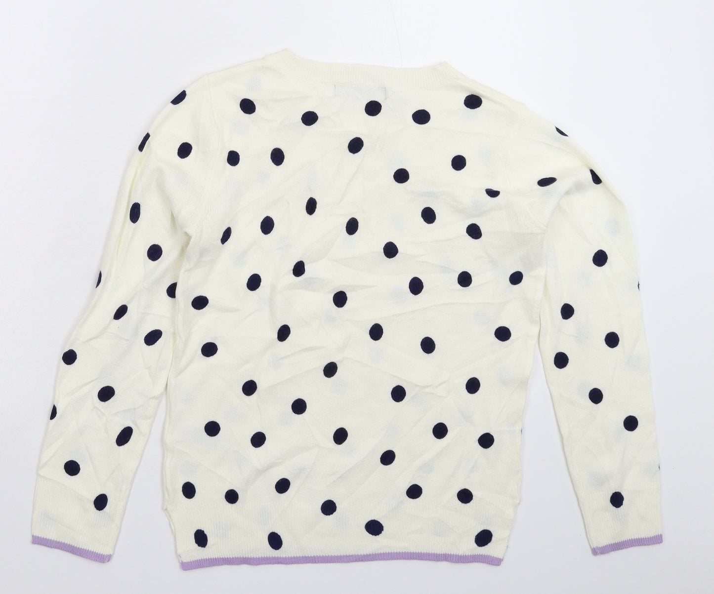 Marks and Spencer Womens White Polka Dot Knit Pullover Jumper Size 6