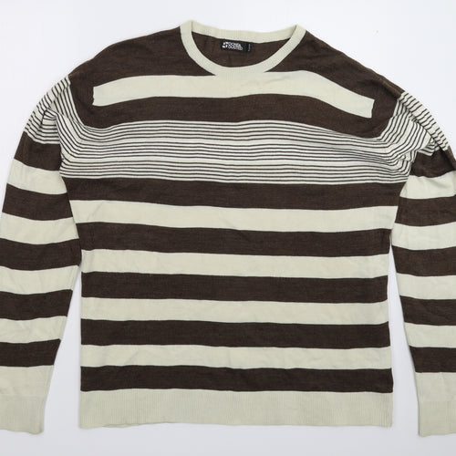 Done & Dusted Mens Multicoloured Striped Knit Pullover Jumper Size XL
