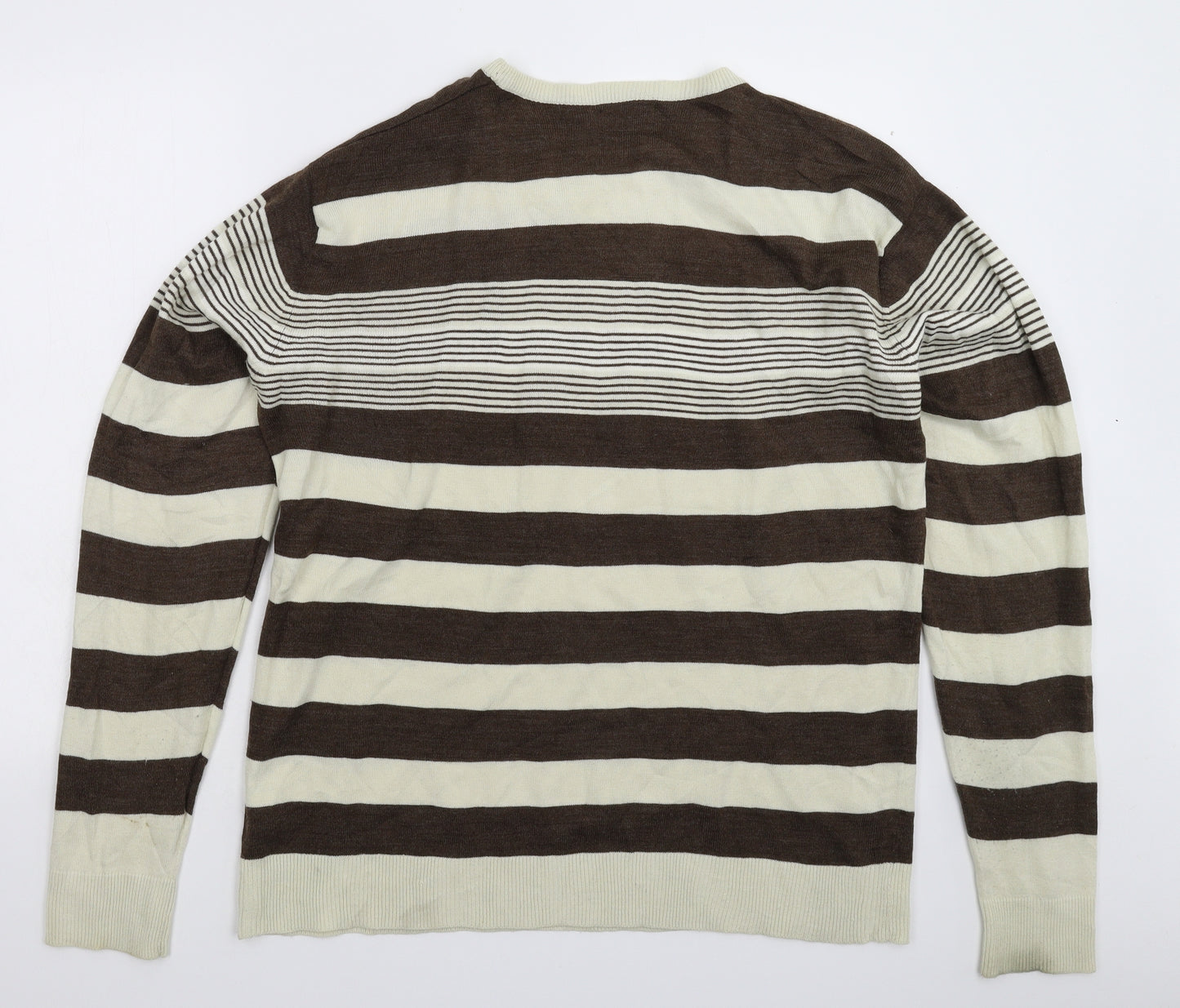 Done & Dusted Mens Multicoloured Striped Knit Pullover Jumper Size XL