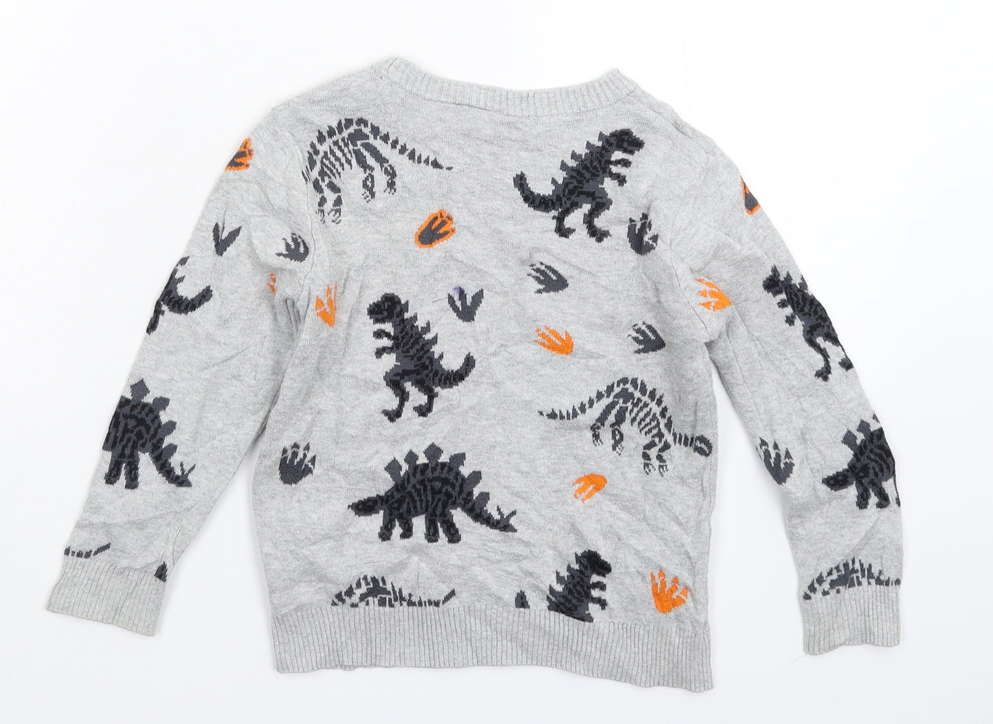 F&F Boys Grey  Knit Pullover Jumper Size 4-5 Years