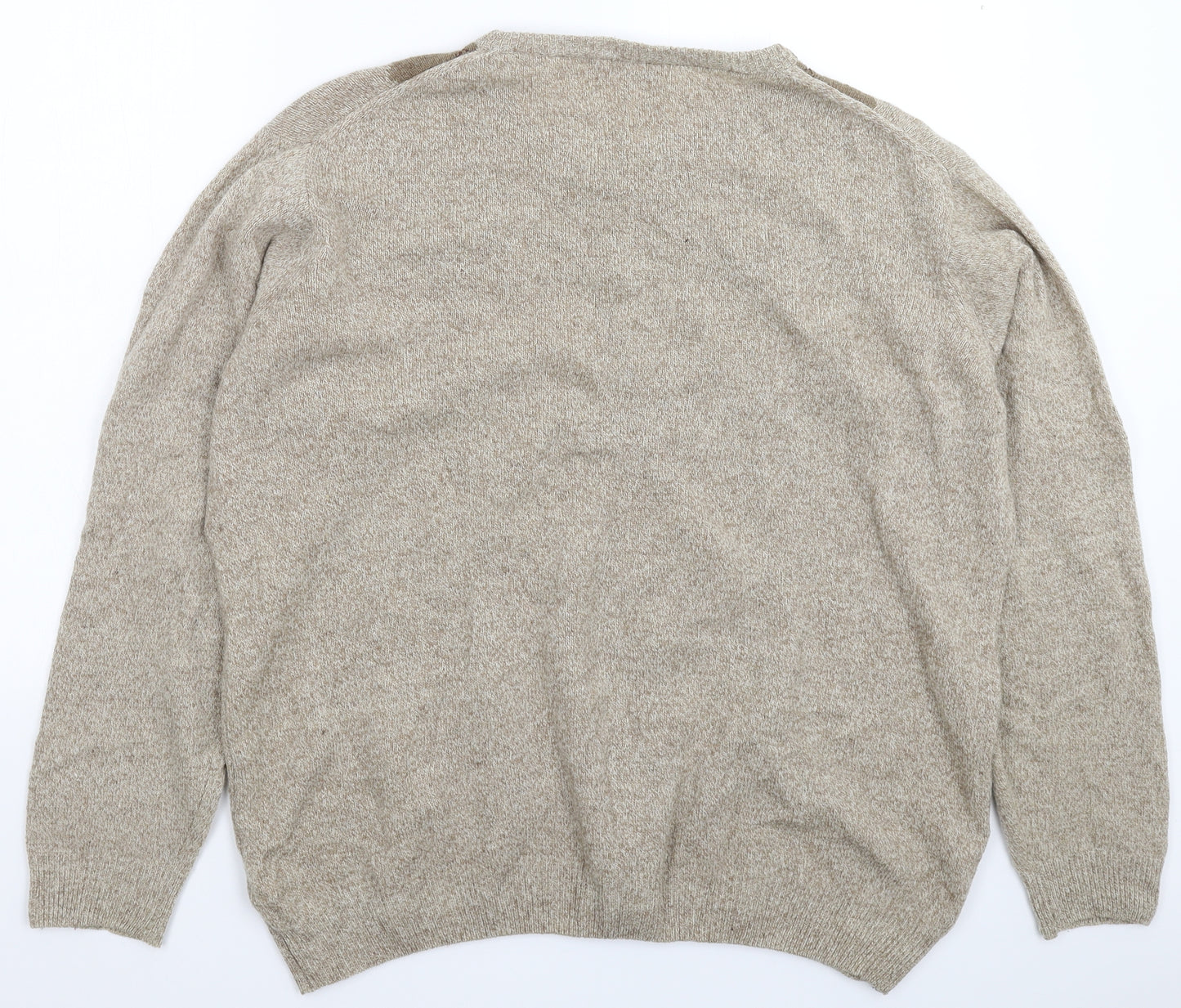 EWM Mens Beige Check Knit Pullover Jumper Size XL