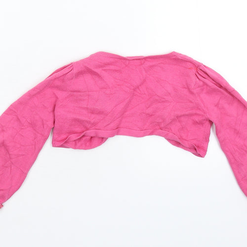 Monsoon Girls Pink  Knit Cardigan Jumper Size 3-4 Years  - Cropped
