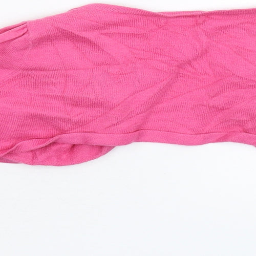Monsoon Girls Pink  Knit Cardigan Jumper Size 3-4 Years  - Cropped
