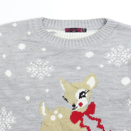 Missi Womens Multicoloured  Knit Pullover Jumper Size M