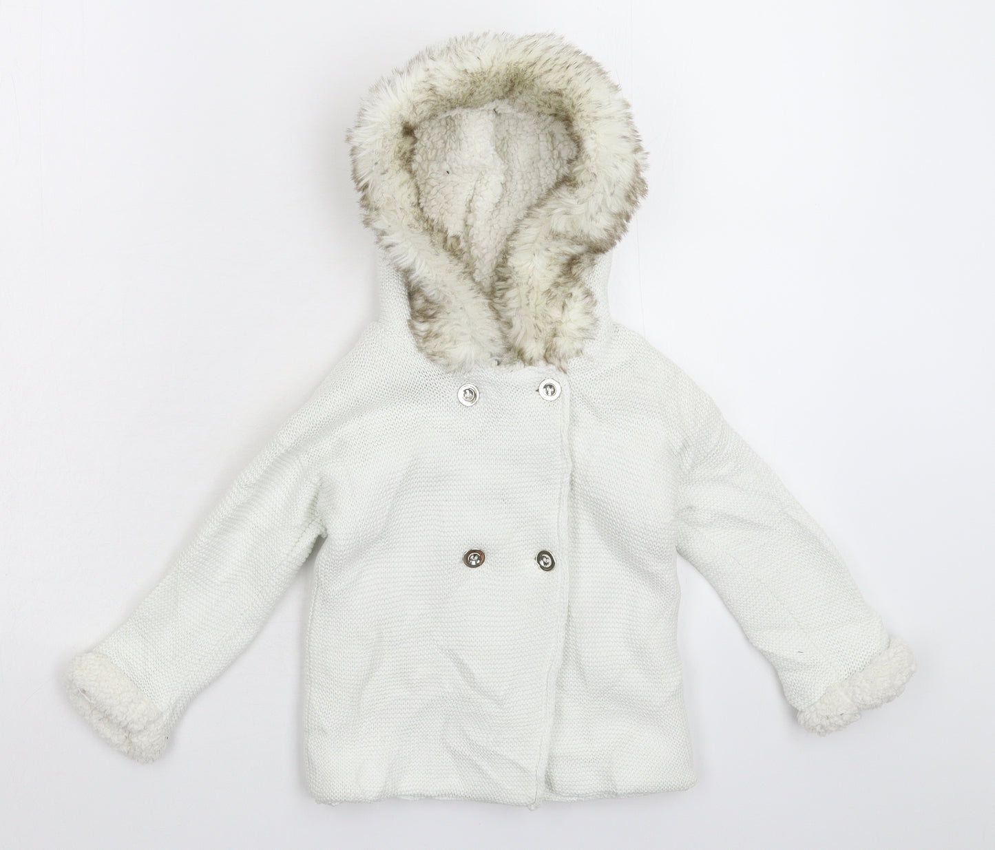River Island Girls White   Jacket Coat Size 12-18 Months