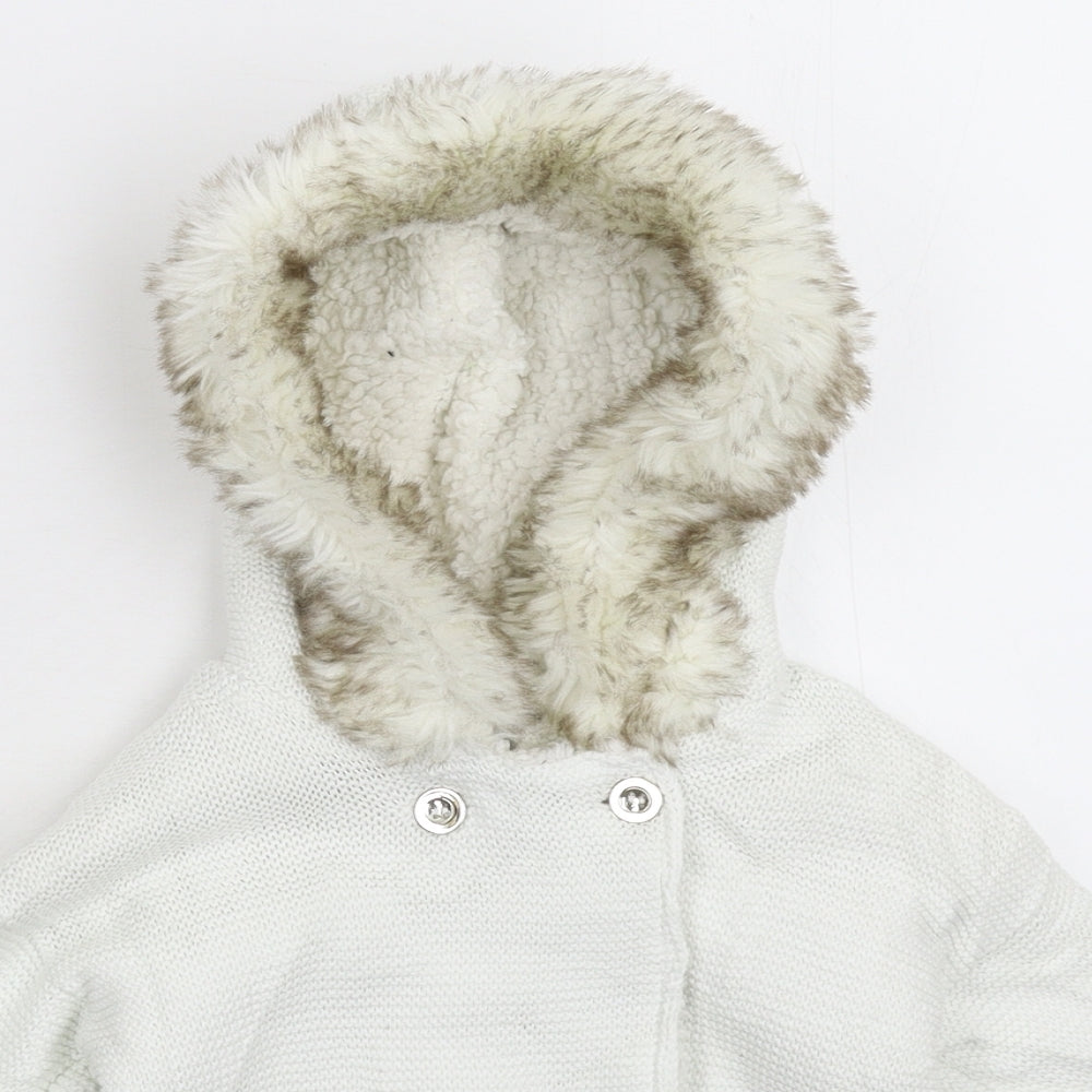 River Island Girls White   Jacket Coat Size 12-18 Months