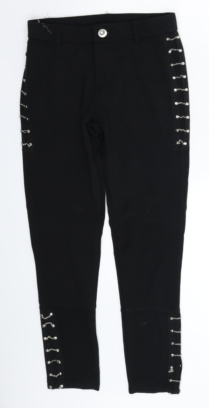 Stacey B Womens Black Cropped Leggings Size 6 L24 in