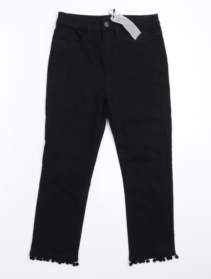 B You Womens Black  Denim Cropped Jeans Size 8 L22 in