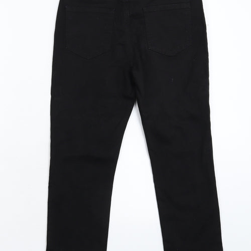 B You Womens Black  Denim Cropped Jeans Size 8 L22 in
