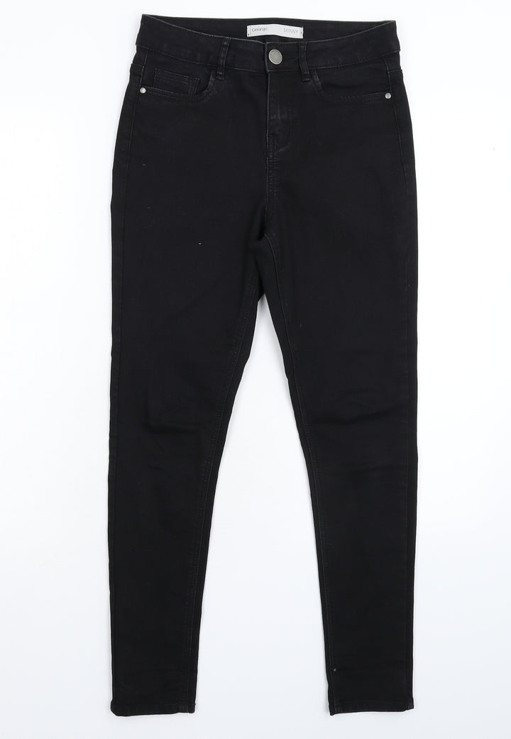 George Womens Black  Denim Skinny Jeans Size 8 L27 in