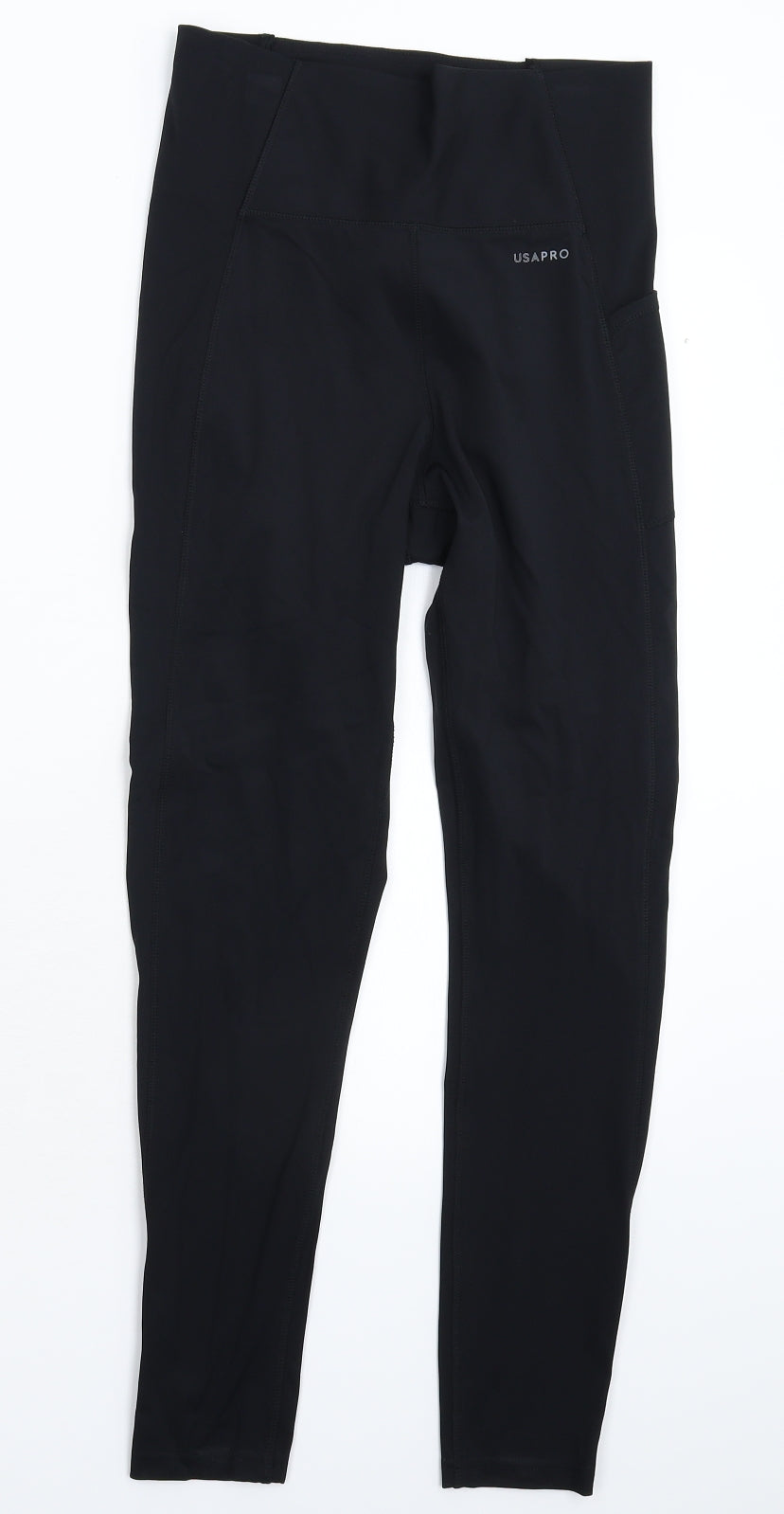 USA Pro Womens Black   Compression Leggings Size 12 L26 in